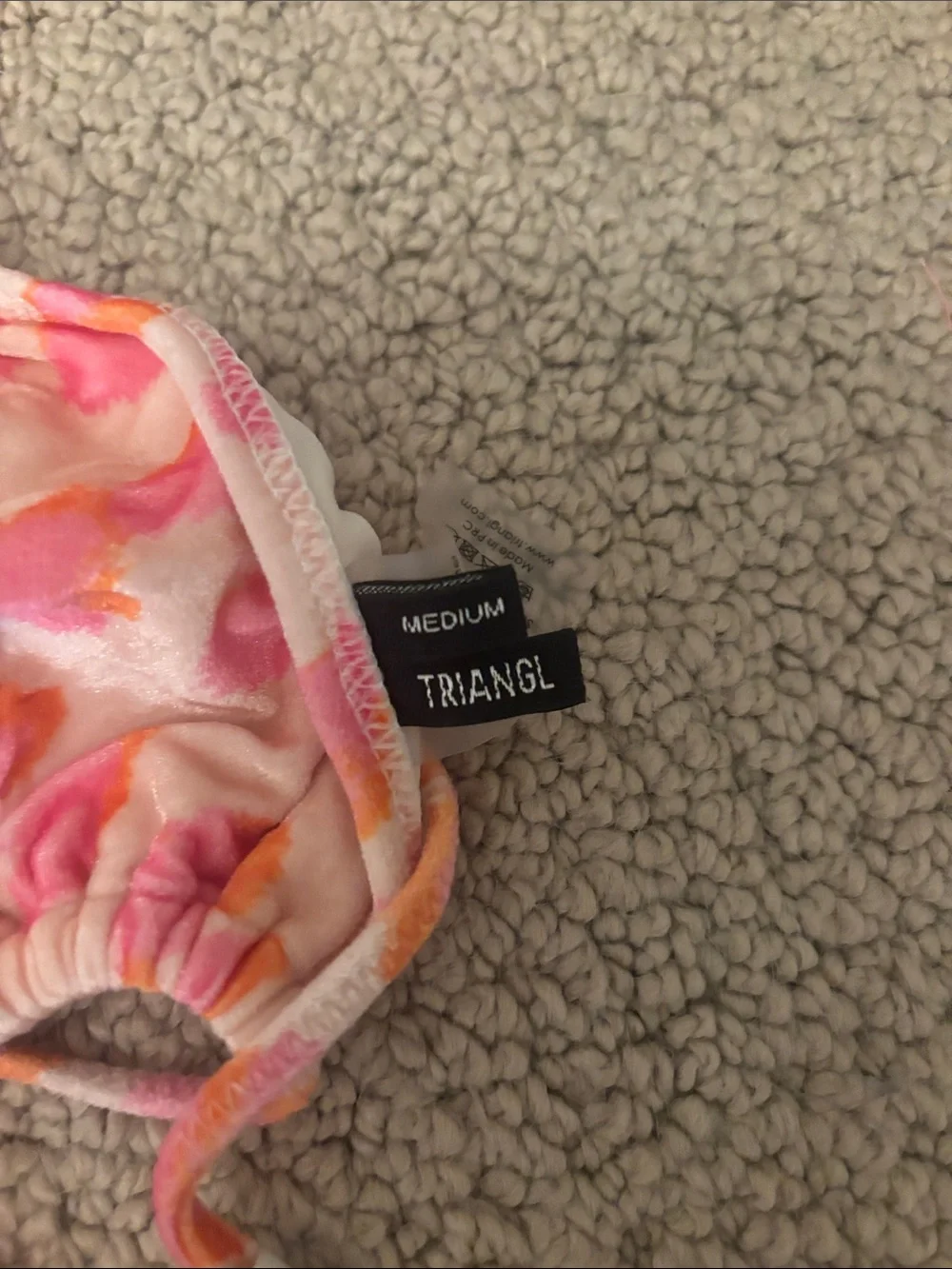 triangl swimwear Pink and Orange Tie-String Bikini Set